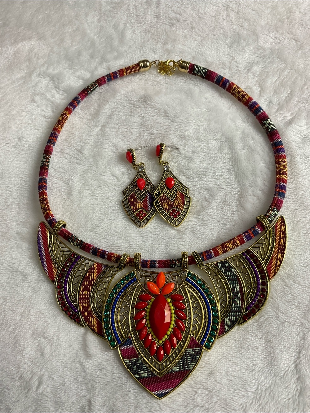 Bohemian Necklace Choker & Earring Set